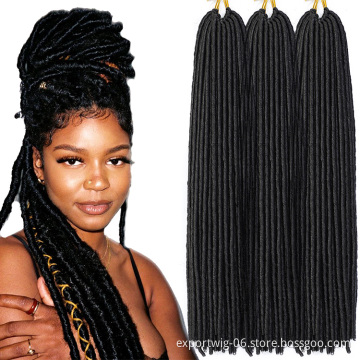 Wholesale Straight Faux Locs Crochet Hair Extensions Pre-looped Faux Locks Hair 20inches Ombre Color Synthetic Fiber Dreadlocks